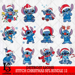 Detroit Lions  Stitch Christmas NFL Bundle 12 Svg Eps Dxf Png File, Digital Download, Instant Download