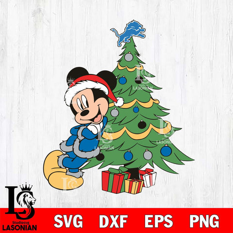 Detroit Lions mickey christmas 12 Svg Eps Dxf Png File, Digital Download, Instant Download