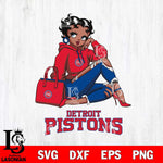 Detroit Pistons Awesome Black Fan Girl Betty Boop