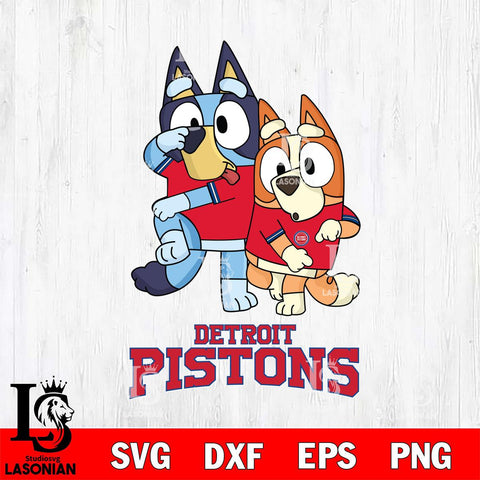 Detroit Pistons Bluey & Bingo 18 Svg Eps Dxf Png File, NBA svg, Digital Download, Instant Download