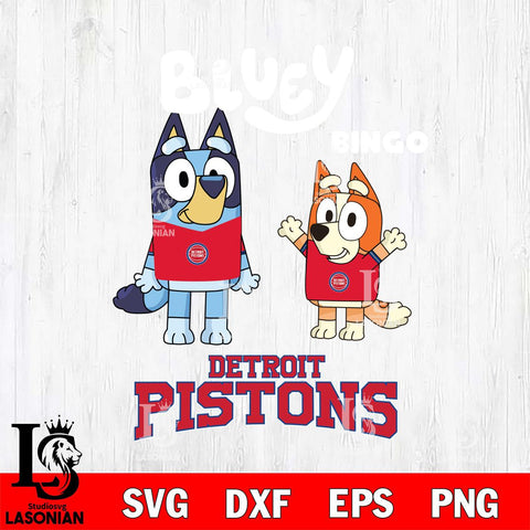 Detroit Pistons Bluey & Bingo 4 Svg Eps Dxf Png File, NBA svg, Digital Download, Instant Download