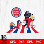 Detroit Pistons Bluey sport 6 Svg Eps Dxf Png File, Digital Download, Instant Download
