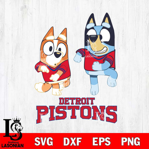 Detroit Pistons Bluey with Chilli Dance Svg Eps Dxf Png File, Digital Download, Instant Download