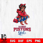 Detroit Pistons Fashion Black Fan Girl Betty Boop