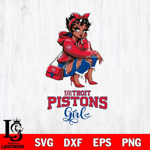 Detroit Pistons Fashion Black Fan Girl Betty Boop
