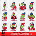 Detroit Pistons Grinch NBA Bundle 12 SVG Eps Dxf Png File, Digital Download, Instant Download