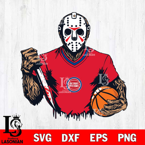 Detroit Pistons Jason Voorhees Horror 5 Svg Eps Dxf Png File, NBA svg, Digital Download, Instant Download
