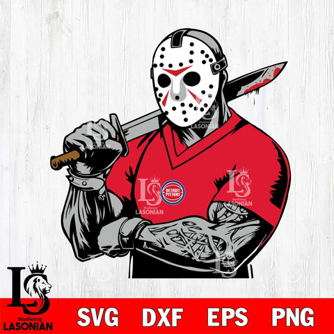 Detroit Pistons Jason Voorhees Horror 6 Svg Eps Dxf Png File, NBA svg, Digital Download, Instant Download