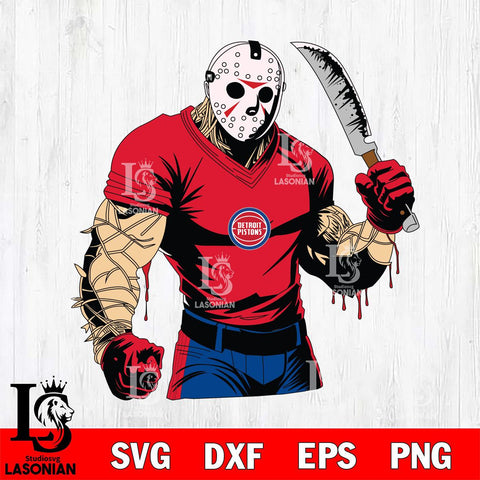 Detroit Pistons Jason Voorhees Horror 8 Svg Eps Dxf Png File, NBA svg, Digital Download, Instant Download