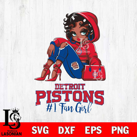 Detroit Pistons #1 beauty Black Fan Girl