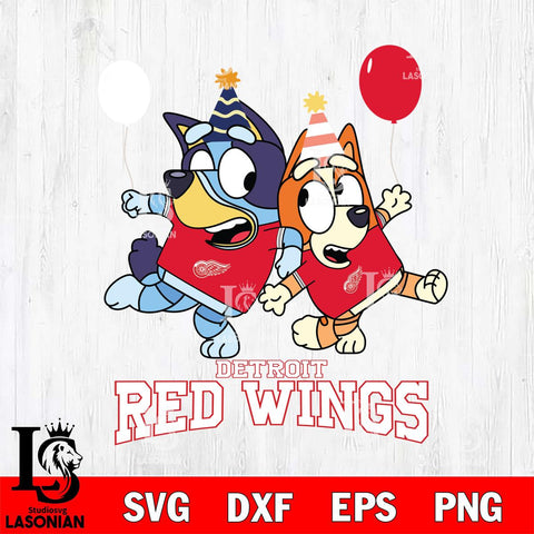 Detroit Red Wings Bluey & Bingo 11 Svg Eps Dxf Png File, NHL svg, Digital Download, Instant Download