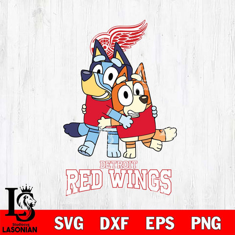 Detroit Red Wings Bluey & Bingo 12 Svg Eps Dxf Png File, NHL svg, Digital Download, Instant Download