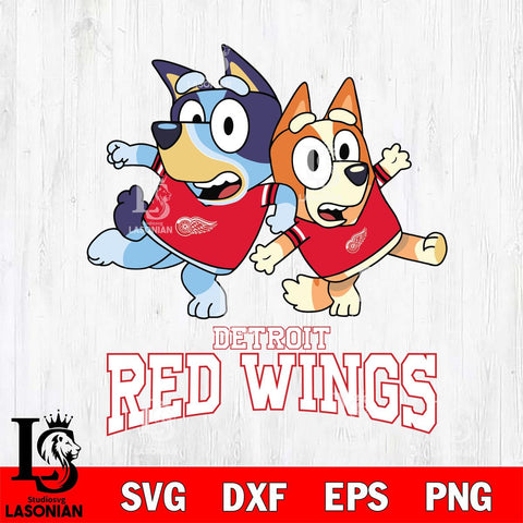 Detroit Red Wings Bluey & Bingo 13 Svg Eps Dxf Png File, NHL svg, Digital Download, Instant Download