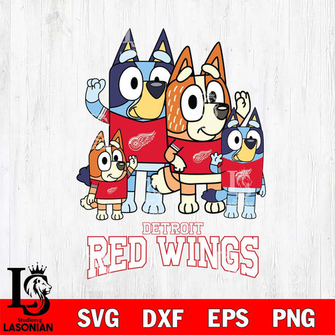 Detroit Red Wings Bluey & Bingo 14 Svg Eps Dxf Png File, NHL svg, Digital Download, Instant Download