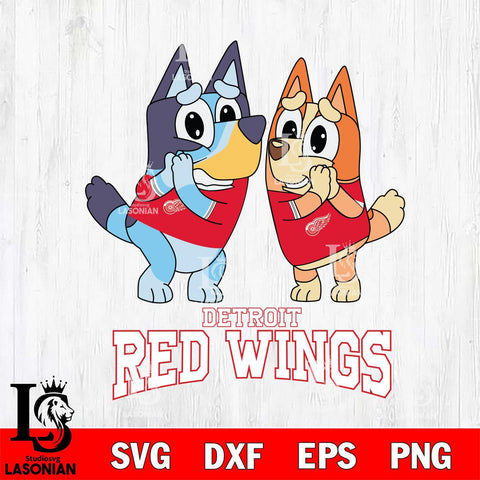 Detroit Red Wings Bluey & Bingo 15 Svg Eps Dxf Png File, NHL svg, Digital Download, Instant Download