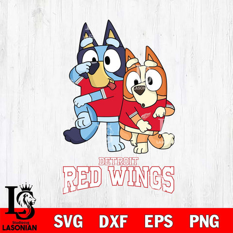 Detroit Red Wings Bluey & Bingo 18 Svg Eps Dxf Png File, NHL svg, Digital Download, Instant Download