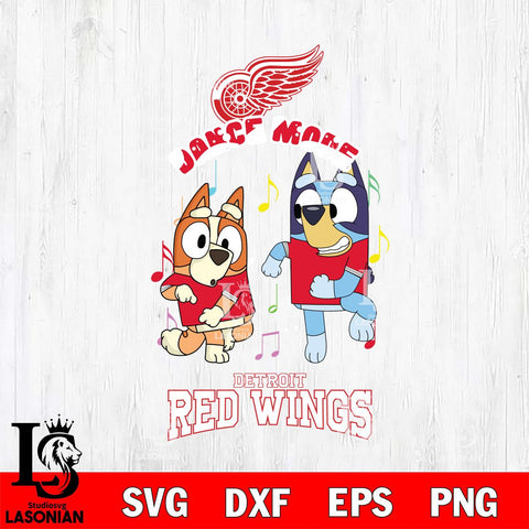 Detroit Red Wings Bluey Bingo Svg Eps Dxf Png File, NHL svg, Digital Download, Instant Download