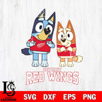 Detroit Red Wings Bluey & Bingo 6 Svg Eps Dxf Png File, NHL svg, Digital Download, Instant Download