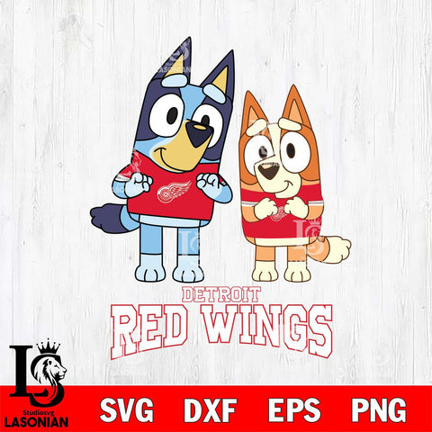 Detroit Red Wings Bluey & Bingo 6 Svg Eps Dxf Png File, NHL svg, Digital Download, Instant Download