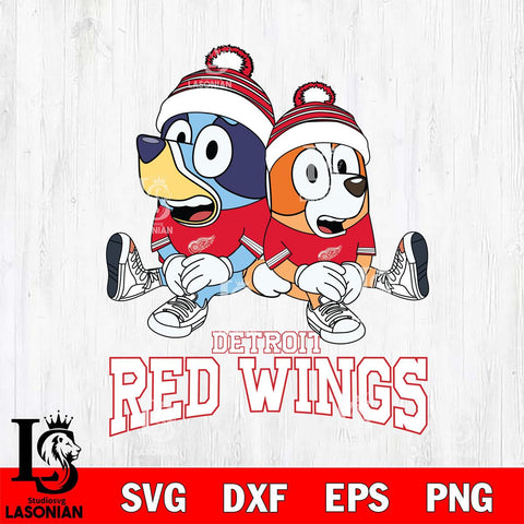 Detroit Red Wings Bluey & Bingo 8 Svg Eps Dxf Png File, NHL svg, Digital Download, Instant Download