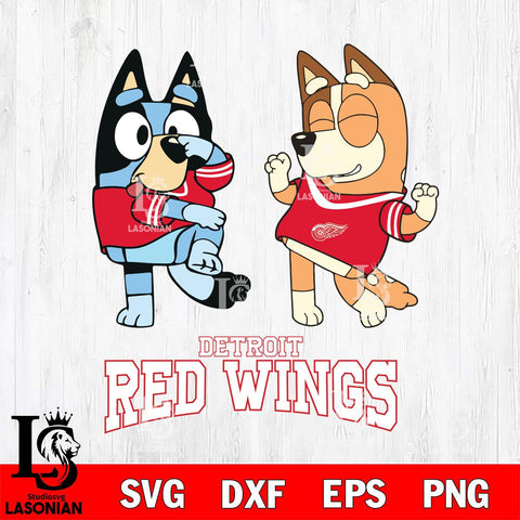 Detroit Red Wings Bluey Chilli Sport Svg Eps Dxf Png File, Digital Download, Instant Download