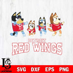 Detroit Red Wings Bluey Dance Mode Squats Svg Eps Dxf Png File, Digital Download, Instant Download