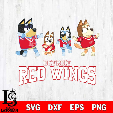 Detroit Red Wings Bluey Dance Mode Squats Svg Eps Dxf Png File, Digital Download, Instant Download