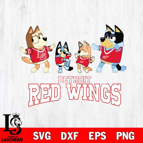 Detroit Red Wings Bluey Dance Squats Svg Eps Dxf Png File, Digital Download, Instant Download