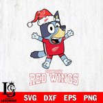Detroit Red Wings Bluey Happy Christmas Svg Eps Dxf Png File, Digital Download