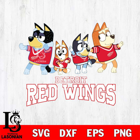 Detroit Red Wings Bluey Mode Dance Squats Svg Eps Dxf Png File, Digital Download, Instant Download