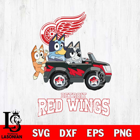 Detroit Red Wings Bluey friends Svg Eps Dxf Png File, NHL svg, Digital Download, Instant Download