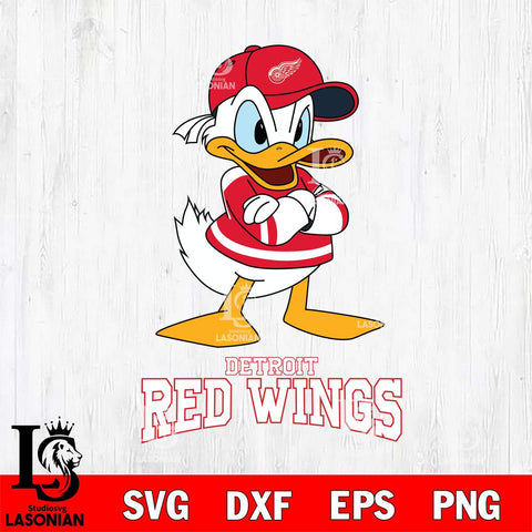 Detroit Red Wings Donald Duck NHL Hockey SVG DXF EPS PNG FILE,NHL File Cut,Disney Digital Download,Instant Download, Silhouette
