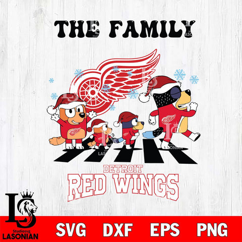 Detroit Red Wings Family Bluey Christmas Svg Eps Dxf Png File, Digital Download