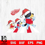 Detroit Red Wings Family Bluey Walking Christmas Svg Eps Dxf Png File, Digital Download, Instant Download