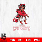 Detroit Red Wings Fashion Black Fan Girl Betty Boop, Svg Eps Dxf Png File, Digital Download