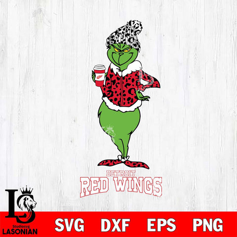Detroit Red Wings Grinch Leopard Coffee Svg Eps Dxf Png File, Digital Download, Instant Download