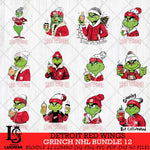 Detroit Red Wings Grinch NHL Bundle 12 SVG Eps Dxf Png File, Digital Download, Instant Download