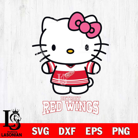Detroit Red Wings Hello Kitty NHL Hockey SVG DXF EPS PNG FILE,NHL File Cut,Disney Digital Download,Instant Download, Silhouette