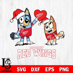 Detroit Red Wings Love Bluey Christmas Svg Eps Dxf Png File, Digital Download