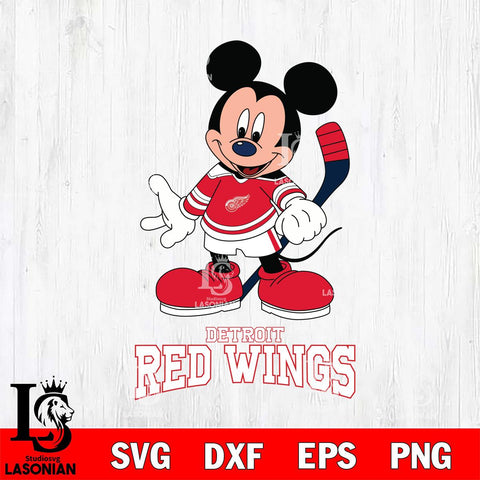 Detroit Red Wings Mickey NHL Hockey SVG DXF EPS PNG FILE,NHL File Cut,Disney Digital Download,Instant Download, Silhouette
