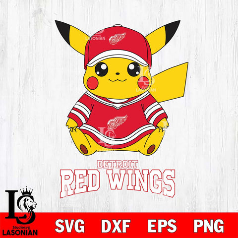 Detroit Red Wings Pikachu NHL Hockey SVG DXF EPS PNG FILE,NHL File Cut,Disney Digital Download,Instant Download, Silhouette