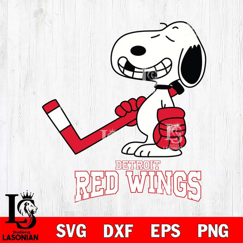 Detroit Red Wings Snoopy NHL Hockey SVG DXF EPS PNG FILE,NHL File Cut,Disney Digital Download,Instant Download, Silhouette