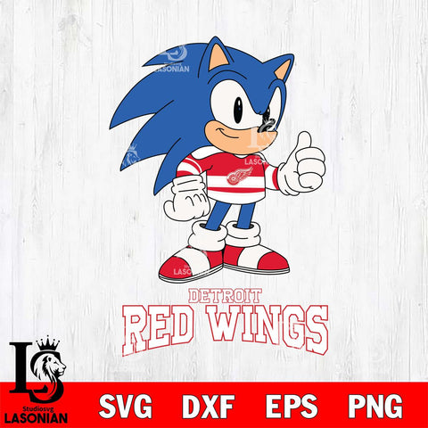 Detroit Red Wings Sonic like NHL Hockey SVG DXF EPS PNG FILE,NHL File Cut,Disney Digital Download,Instant Download, Silhouette