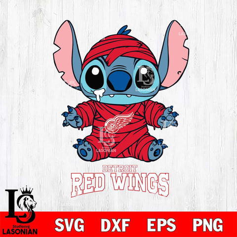 Detroit Red Wings Stitch Mummy Svg Eps Dxf Png File, NHL svg, Digital Download, Instant Download