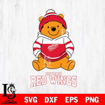 Detroit Red Wings Winnie The Pooh Hockey SVG DXF EPS PNG FILE,NHL File Cut,Disney Digital Download,Instant Download, Silhouette
