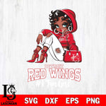 Detroit Red Wings #1 beauty Black Fan Girl, Svg Eps Dxf Png File, Digital Download