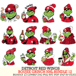 Detroit Red Wings  Boujee Grinch NHL Bundle 12 SVG Eps Dxf Png File, Digital Download, Instant Download