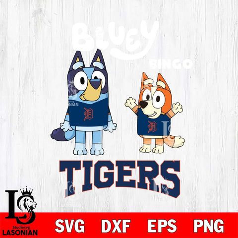 Detroit Tigers Bluey & Bingo 4 Svg Eps Dxf Png File, MLB svg, Digital Download, Instant Download