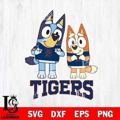 Detroit Tigers Bluey & Bingo 6 Svg Eps Dxf Png File, MLB svg, Digital Download, Instant Download