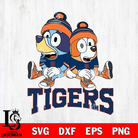 Detroit Tigers Bluey & Bingo 8 Svg Eps Dxf Png File, MLB svg, Digital Download, Instant Download